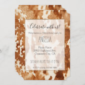 Invitation Vache blanche Brown (Devant / Derrière)