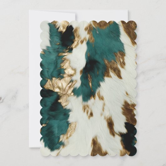 Invitation Vache blanche de l'Ouest Emerald Gold (Dos)