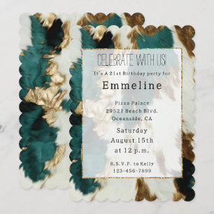 Invitation Vache blanche de l'Ouest Emerald Gold