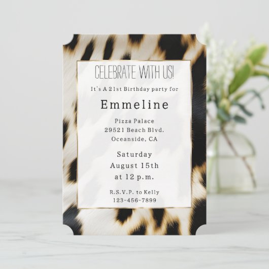 Invitation Vache blanche noire (Debout devant)