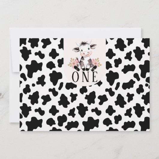 Invitation Vache blanche noire Imprimer Photo Vache blanche 1 (Dos)