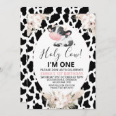 Invitation Vache blanche noire Imprimer Vache blanche Anniver (Devant / Derrière)