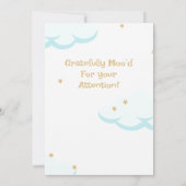 Invitation Vache blanche noire rose couchée Baby shower nuage (Dos)