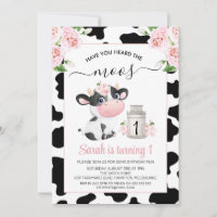 Vache blanche noire rose florale Imprimer Annivers