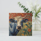 Invitation Vache bleu rétro dans le jardin de tournesol (Debout devant)