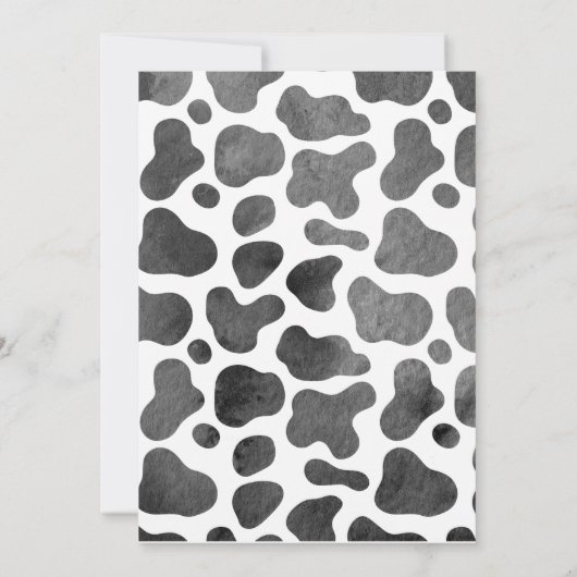 Invitation Vache casquette Blue Party avec vache Imprimer Inv (Dos)