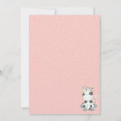 Invitation Vache de bébé premier anniversaire veau floral sur (Dos)