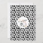 Invitation Vache de vache rose florale Imprimer Premier anniv (Dos)