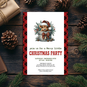 Invitation Vache des Highlands confortable invite houx et pin