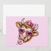 Invitation Vache des Highlands Saint-Valentin Coquette Fête d (Devant / Derrière)