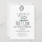 Invitation Vache Doodle ferme Animal Anniversaire Fête Invita (Devant)