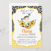 Invitation Vache et tournesol avez-vous entendu l'invitation  (Devant / Derrière)