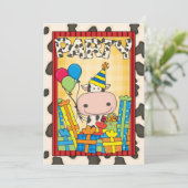 Invitation Vache - Fête d'anniversaire de l'enfant (Debout devant)