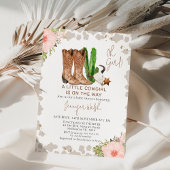 Invitation Vache florale rose Imprimer baby shower petite fil