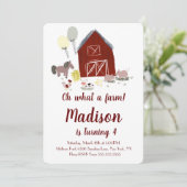 Invitation Vache Grange ferme Fête du bétail Anniversaire Fil (Debout devant)