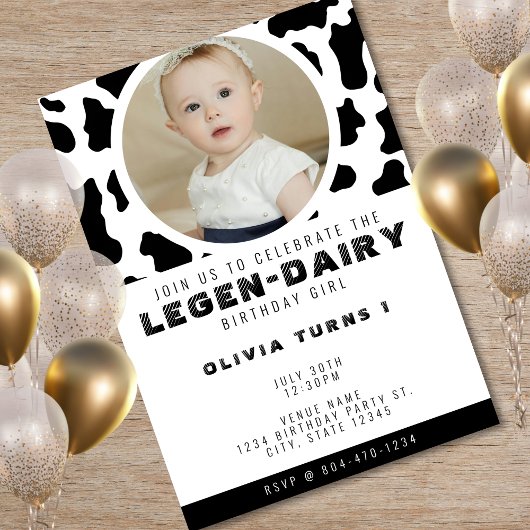 Invitation Vache Imprimer Photo 1er anniversaire