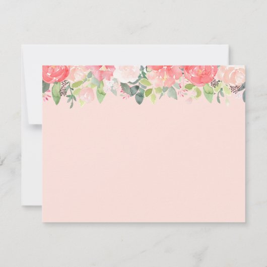 Invitation Vache laitière Peony Floral Merci notes (Dos)