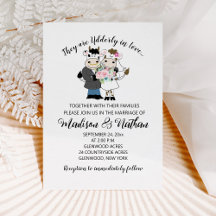 Vache Mariage Couple amusant Caricature Bull/Vache