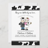 Invitation Vache Mariage mignon Couple âgé en amour (Devant)