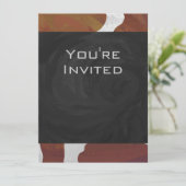 Invitation Vache Marron et Blanc Monogramme (Debout devant)