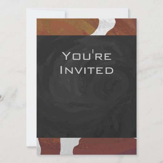 Invitation Vache Marron et Blanc Monogramme (Devant)