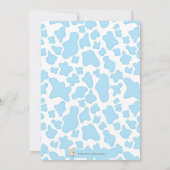 Invitation Vache mignonne au-dessus du Baby shower bleu lune (Dos)