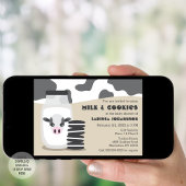 Invitation Vache mignonne Lait et biscuits Bébé Douche Invita