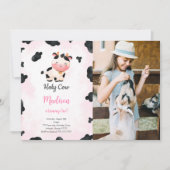 Invitation Vache mignonne modifiable Anniversaire Photo Invit (Devant)