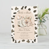 Invitation Vache Motif Western Boots ou Bow Genre Reveillez (Debout devant)