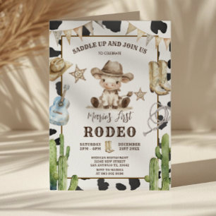 Invitation Vache Motif Wild West Mon premier rodéo Anniversai