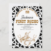 Invitation Vache noire Brown Imprimer Premier Rodéo 1er Anniv (Devant)