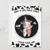 Invitation Vache noire et blanche Imprimer Premier anniversai (Devant)