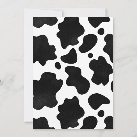 Invitation Vache noire et bleue jolie vache baby shower (Dos)