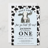 Invitation Vache noire Imprimer Arche bleue Vache sainte 1er (Devant)