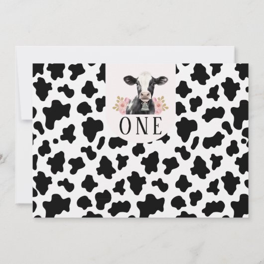 Invitation Vache noire Imprimer Photo Vache sainte 1er annive (Dos)