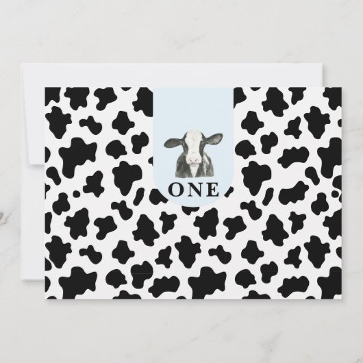 Invitation Vache noire Imprimer Photo Vache sainte 1er annive (Dos)
