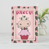 Invitation Vache - partie de patinage de crème glacée et de (Debout devant)