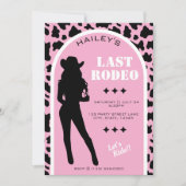 Invitation Vache Print Cowgirl Mariage rose Bachelorette Part (Devant)