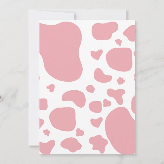 Invitation Vache rose Imprimer 1er anniversaire Vache blanche (Dos)