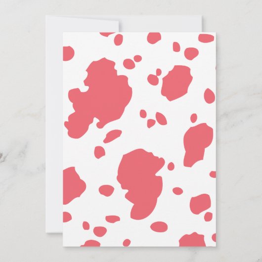 Invitation Vache rose motif mignonne fête d'anniversaire de v (Dos)