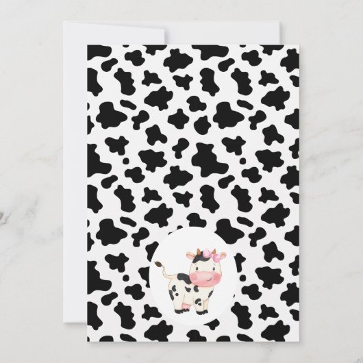 Invitation Vache rose Plaid Imprimer rose Floral Photo Annive (Dos)