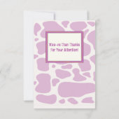 Invitation Vache rose pourpre avec baby shower à ballon (Dos)