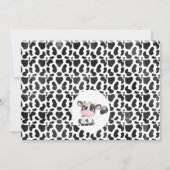 Invitation Vache rose rose rose moderne 1er anniversaire (Dos)