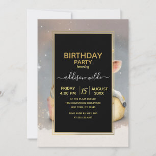 Invitation Vache royale rêvant sur le trône du fromage