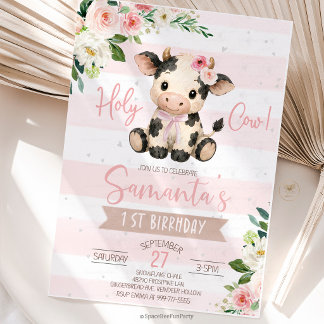 Invitation Vache sacrée 1er anniversaire Highland