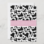 Invitation Vache sacrée aquarelle fleurs roses taches (Dos)