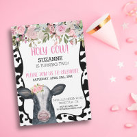Vache sacrée aquarelle fleurs roses taches