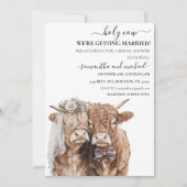 Invitation Vache sacrée des Highlands Mariée Marié (Devant)