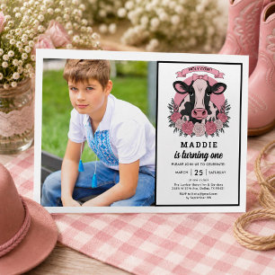 Invitation Vache sacrée, j'ai une cowgirl qui fête son 1er an