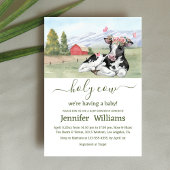 Invitation vache sainte dans le baby shower fermier fille